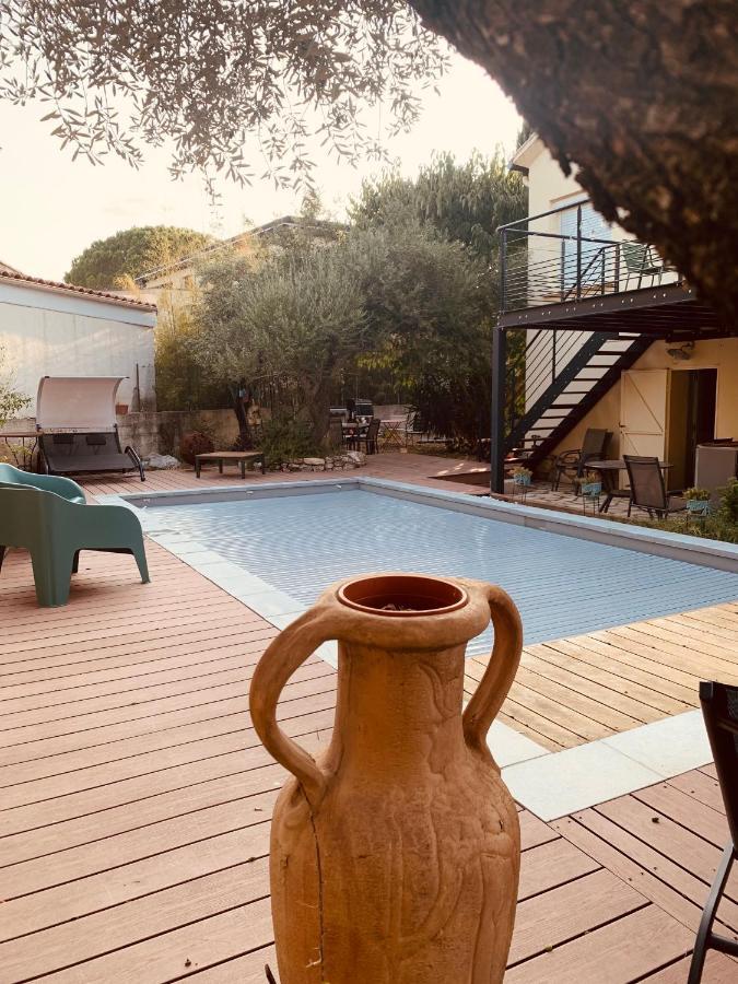Appartement Independant Avec Jardin Et Acces Piscine Nimes Bagian luar foto
